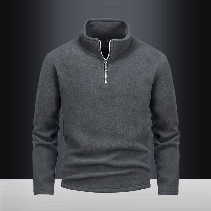 Herren nan Fleece-Halbzip-Pullover mit Stehkragen und flauschiger Mikrofleece-Qualität Drune