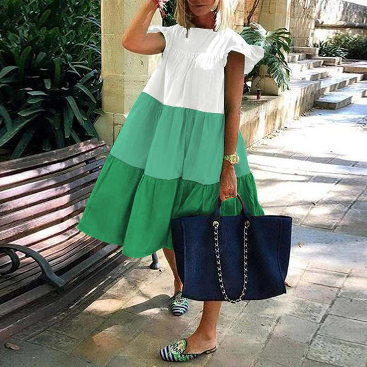 Damen lässiges Sommerkleid mit modischem Volantdesign und luftigem Schnitt Drune