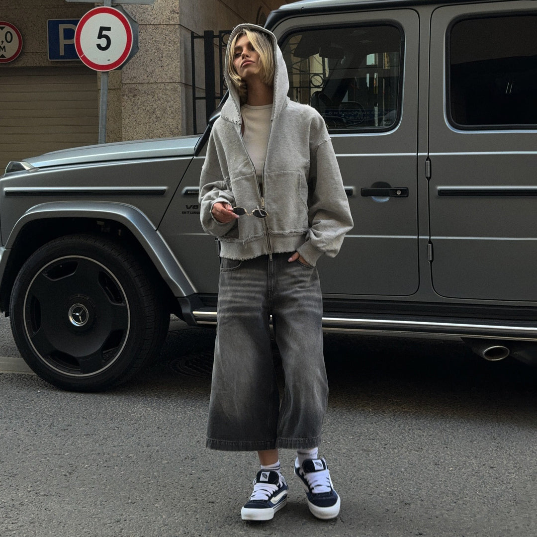 Damen lässige Oversized-Hemdjacke mit modischen Ziernähten und praktischen Taschen Drune