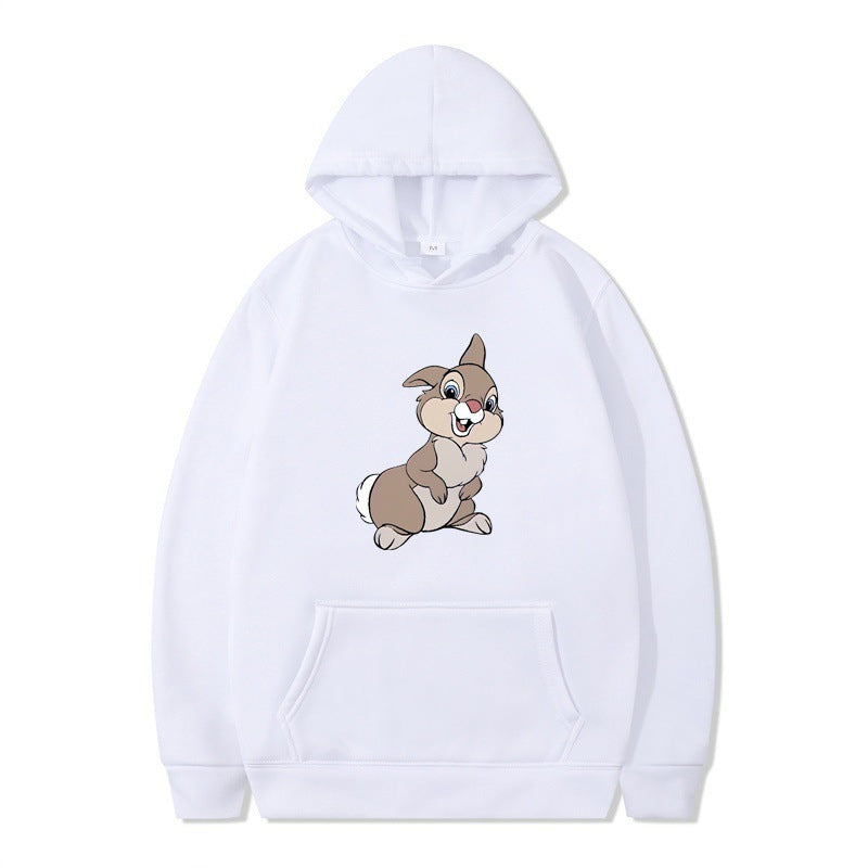 Damen Kapuzenpullover mit niedlichem Hasen-Design und bequemen Kängurutaschen Drune