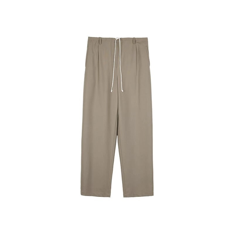 Damen komfortable und weit geschnittene Chino-Hose mit verstellbarem Bund Drune