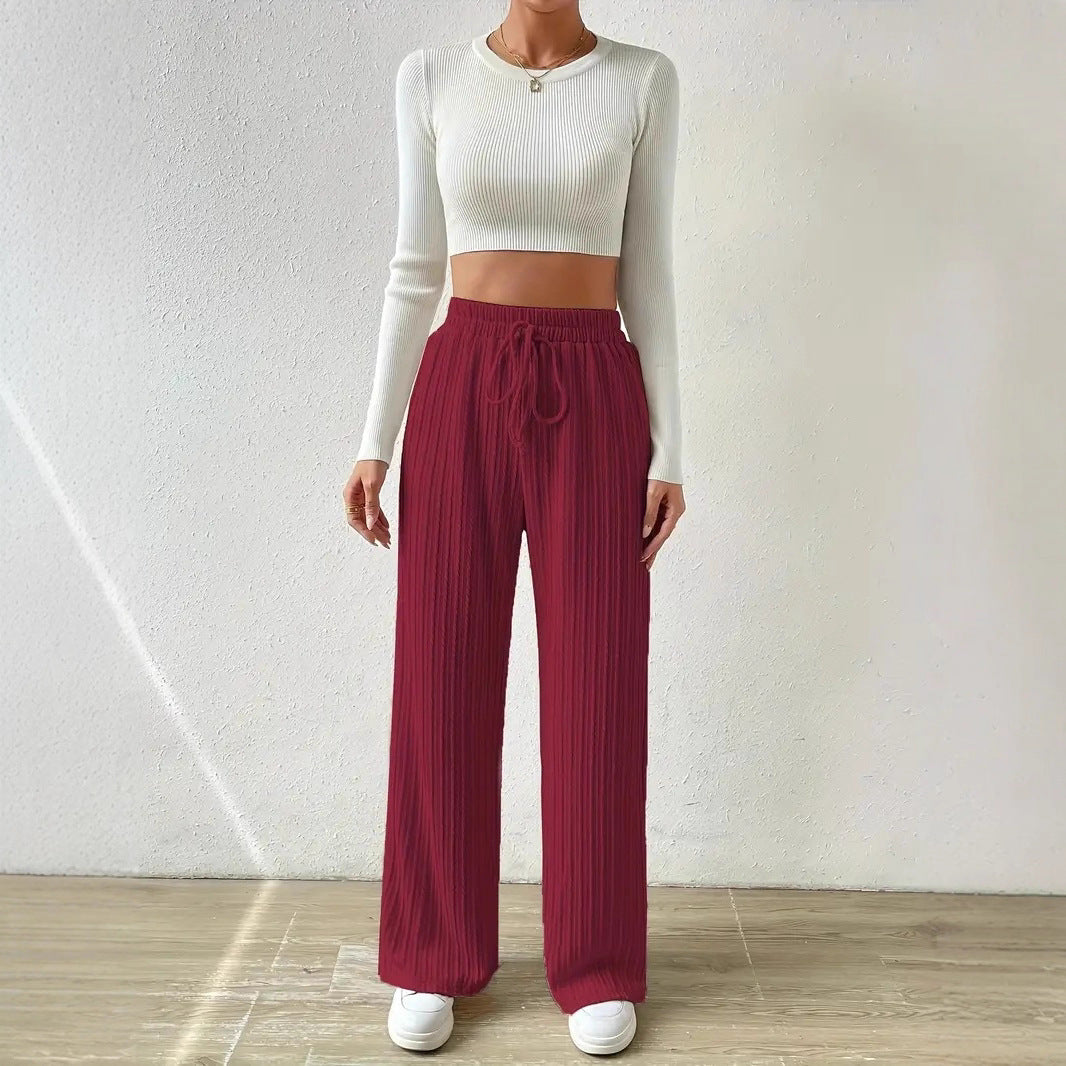 Damen Bequeme Stoffhose mit strukturierter Oberfläche Drune