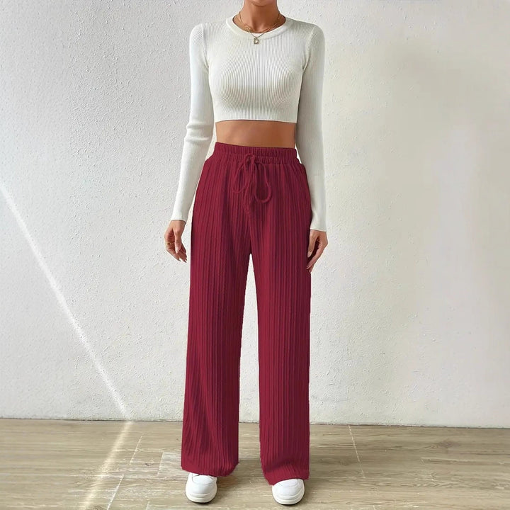 Damen Bequeme Stoffhose mit strukturierter Oberfläche Drune