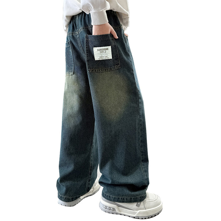 Damen weite Jeans im urbanen Stil mit praktischen Taschen Drune