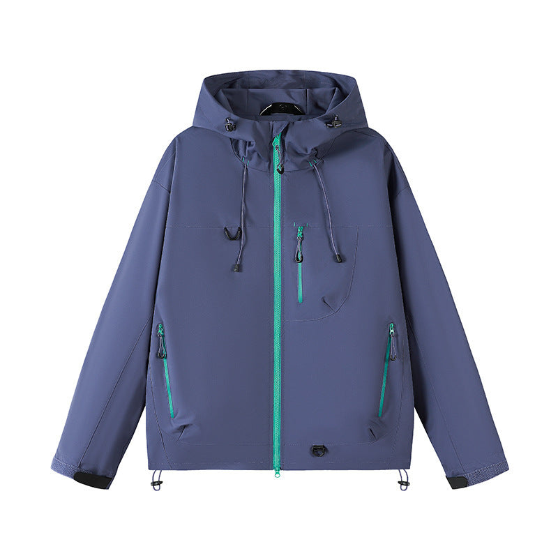 Herren technische Outdoor-Jacke mit verstellbarem Kapuzendesign und zahlreichen Reißverschlusstaschen Drune