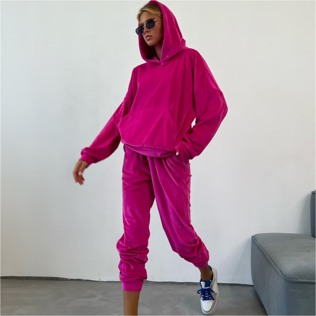 Damen Legere und kuschelige Fleece-Jogginganzug Drune