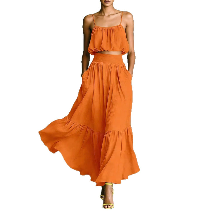 Damen Sommerliches Zweiteiler-Kleid mit fließendem Schnitt und praktischen Taschen Drune