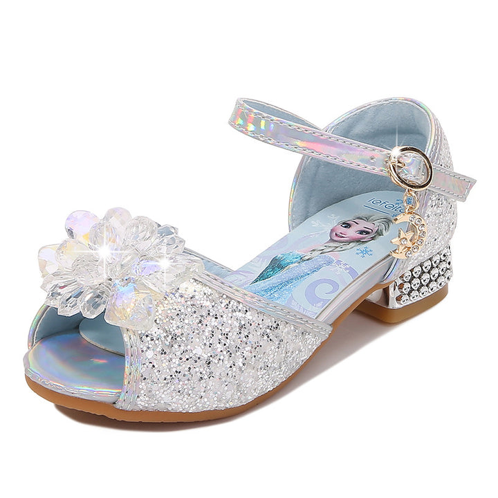Mädchen Glitzernde Festtagschuhe mit Blumenapplikation Drune
