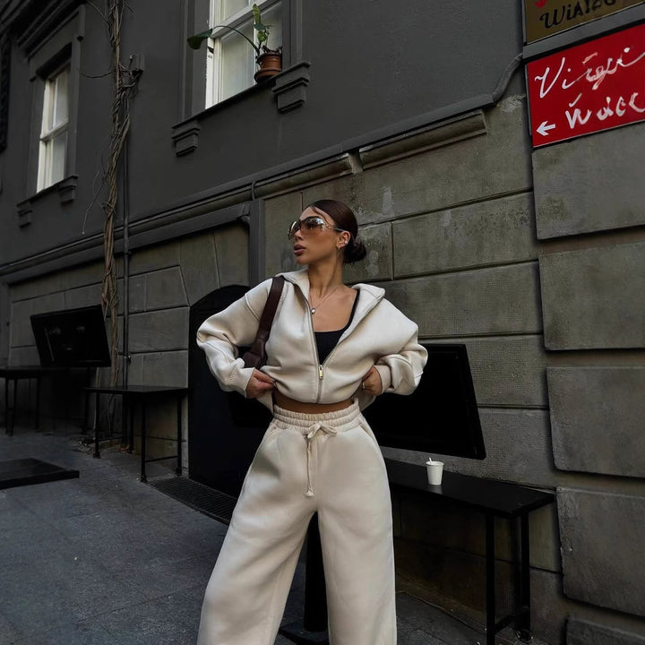 Damen lässiger Relaxed-Streetwear Anzug Drune