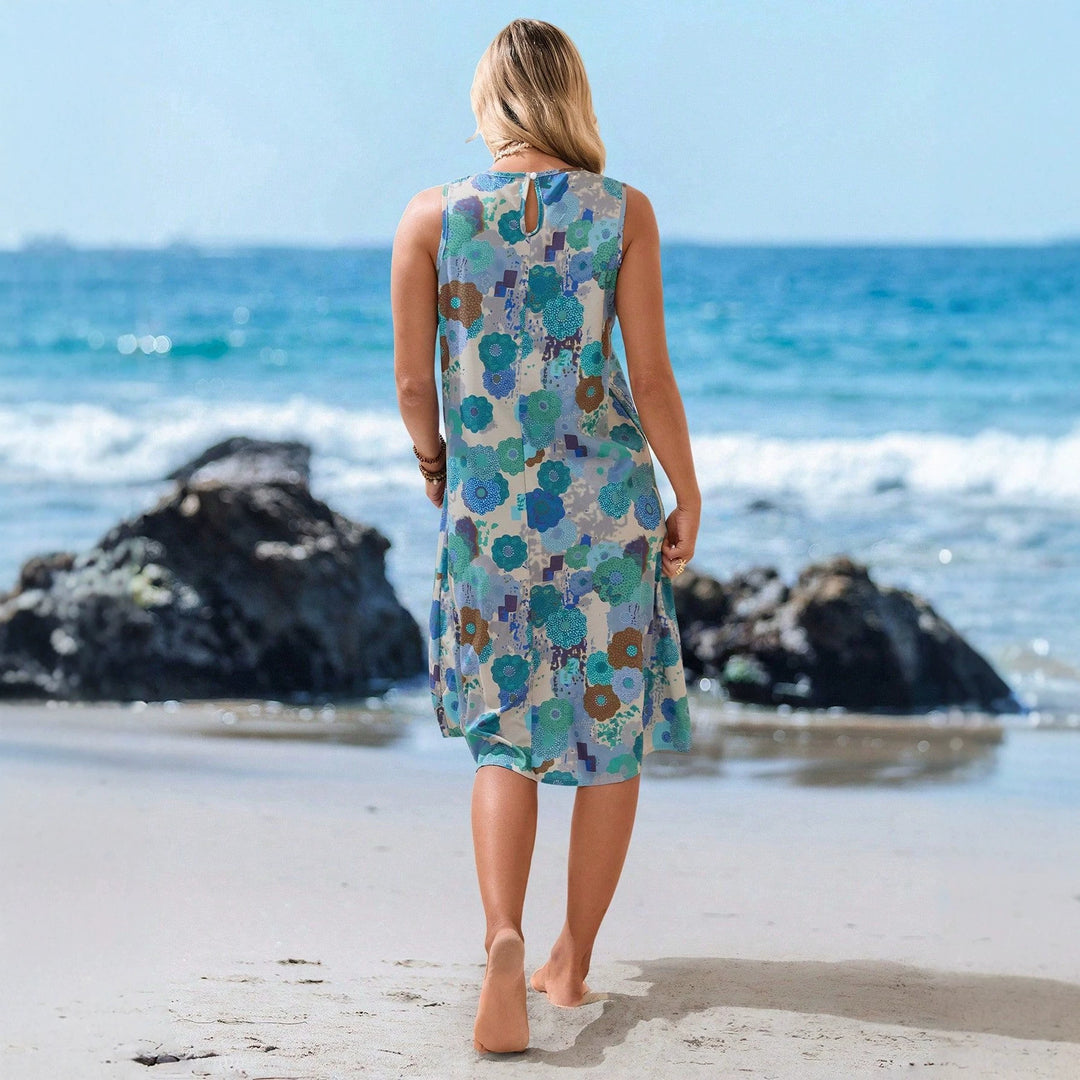 Damen Sommerliches Strandkleid mit floralem Muster und lockerer Passform Drune