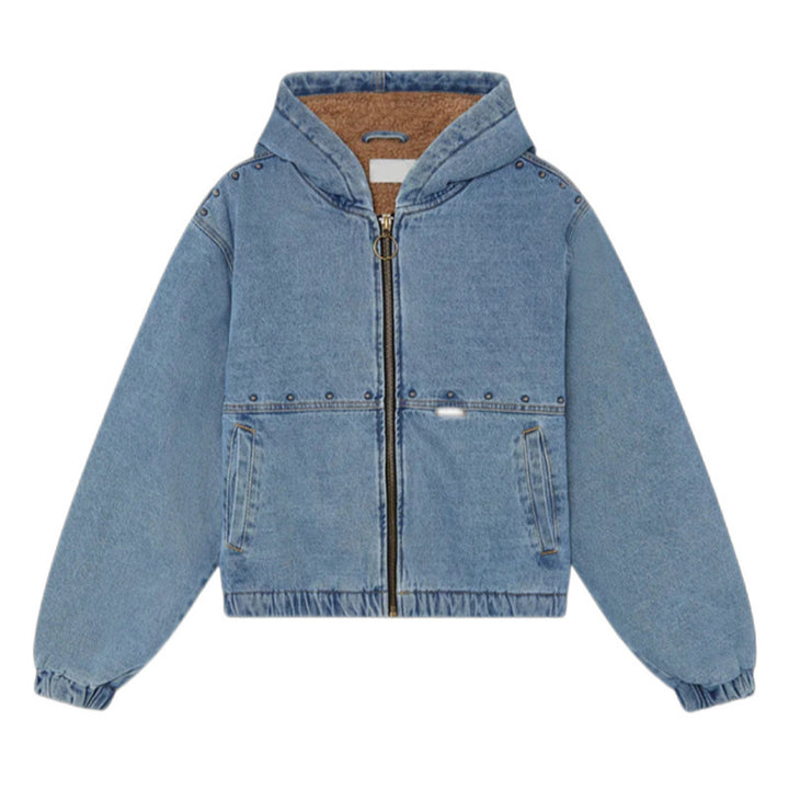Damen Jeansjacke mit Kapuze und Taschen Drune