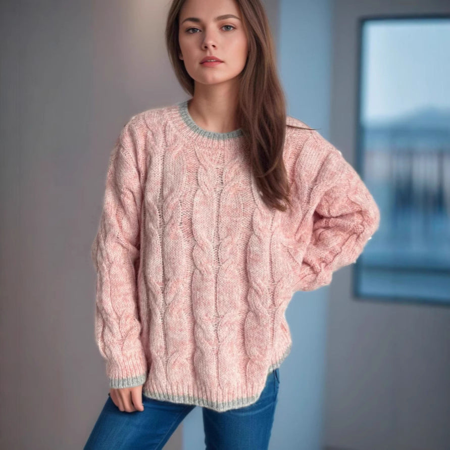 Damen Grobstrickpullover mit Struktur und lässigem Design Drune