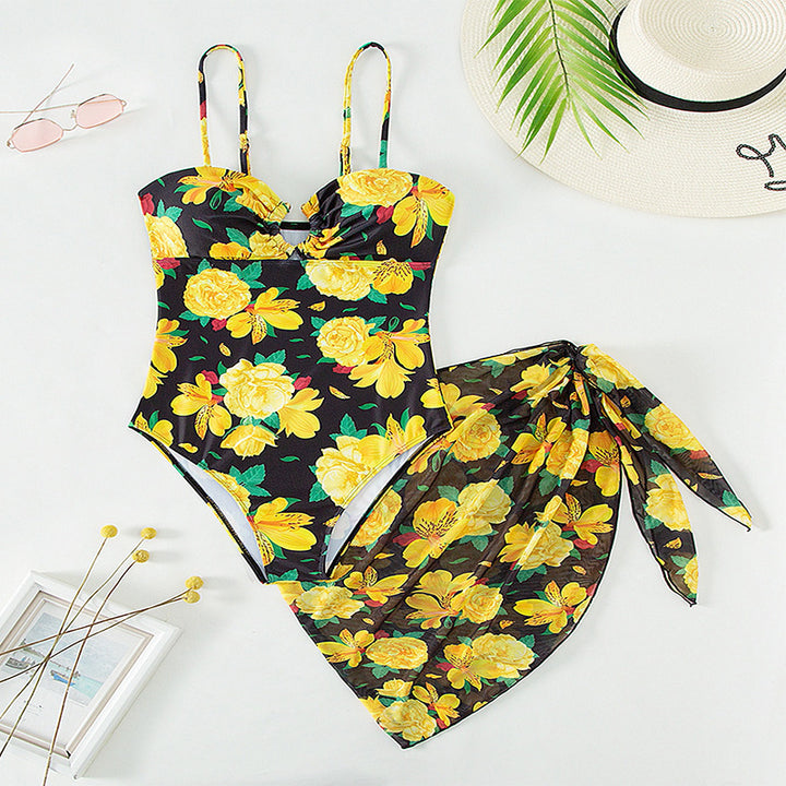 Damen Bademode mit floralem Design und elegantem Wickelrock Drune