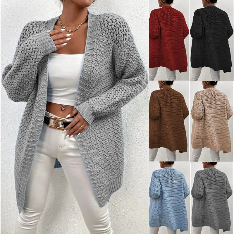 Damen Strickjacke mit luftiger Lochmusterung und lässigem Design Drune