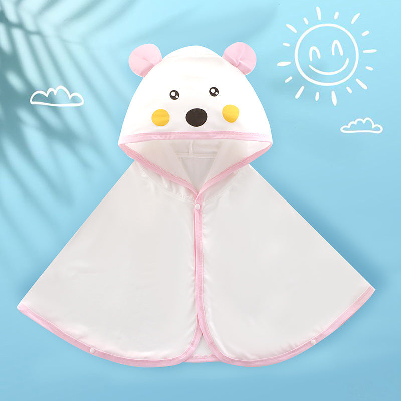 Unisex nan weiches Kapuzenponcho für Babys mit Bärenohren und drapiertem Badeponcho aus Mikrofaser Drune