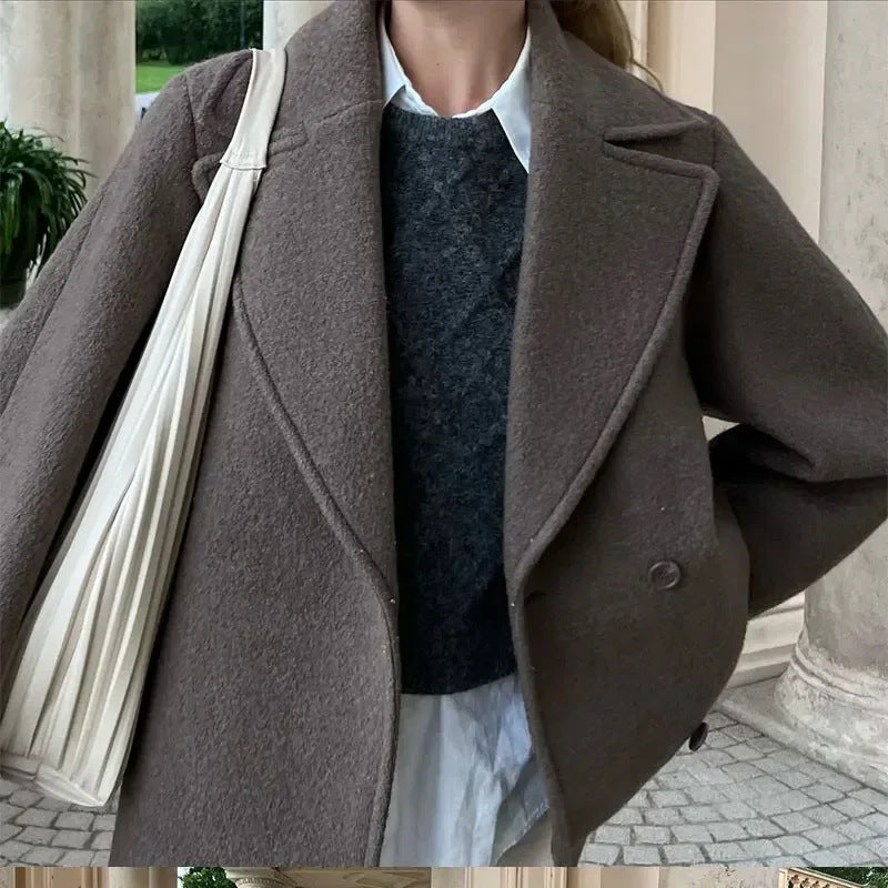 Drune | Damen Oversized Wolljacke Gemütlicher Stil