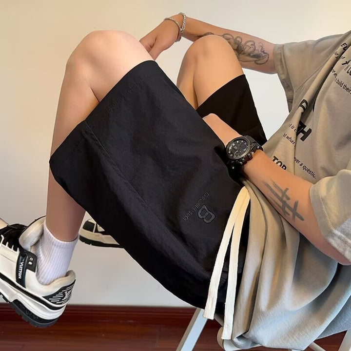 Herren Bequeme Leinen-Shorts mit verstellbarem Kordelzug und seitlichen Taschen Drune