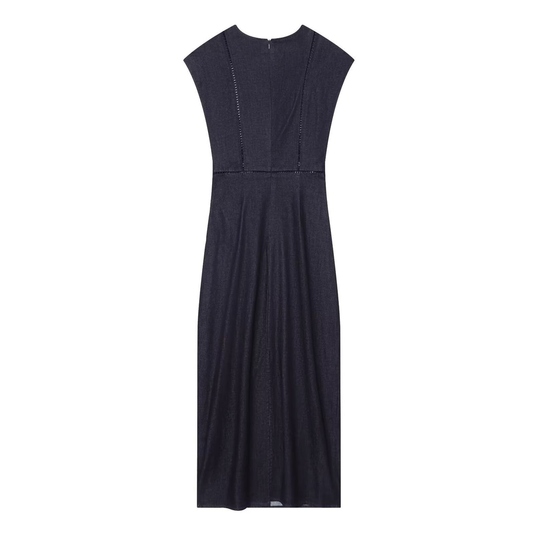 Damen Maxikleid mit elegantem V-Ausschnitt und feinem Drapé Drune