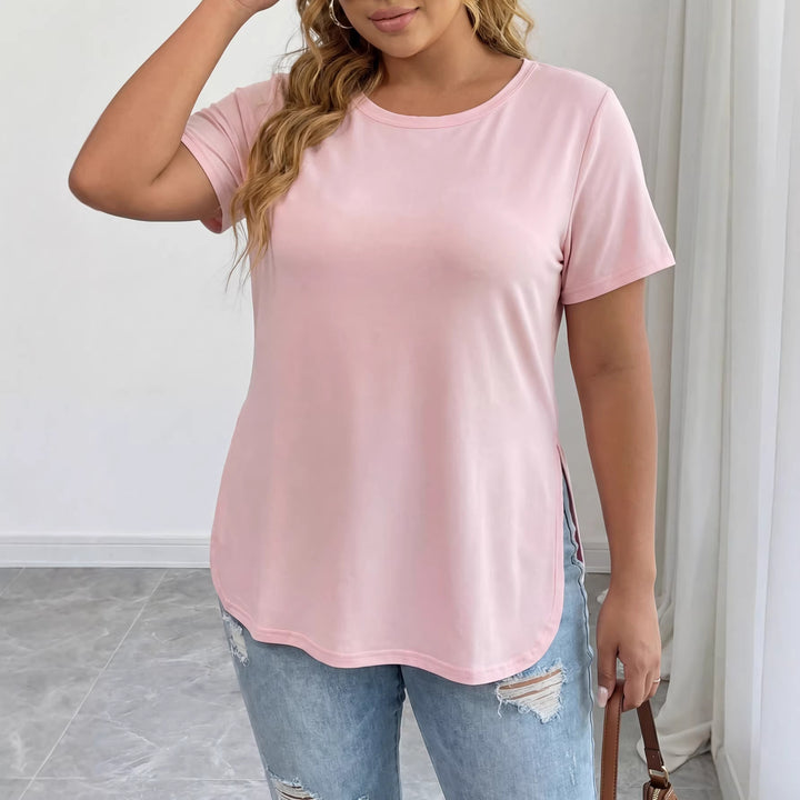 Damen lässiges T-Shirt mit seitlichem Schlitz Drune