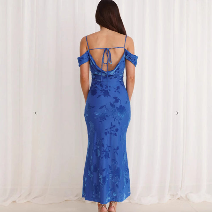 Damen Etuikleid mit romantischen Schulterträgern und floralem Design Drune
