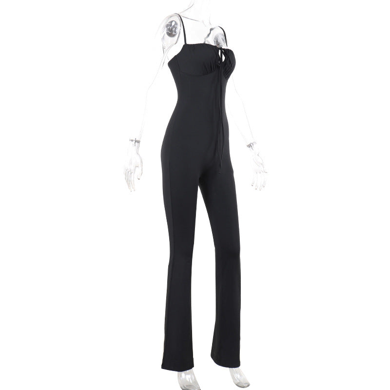Damen Figurbetonter Jumpsuit mit raffinierter Schnürung Drune