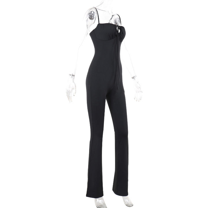 Damen Figurbetonter Jumpsuit mit raffinierter Schnürung Drune