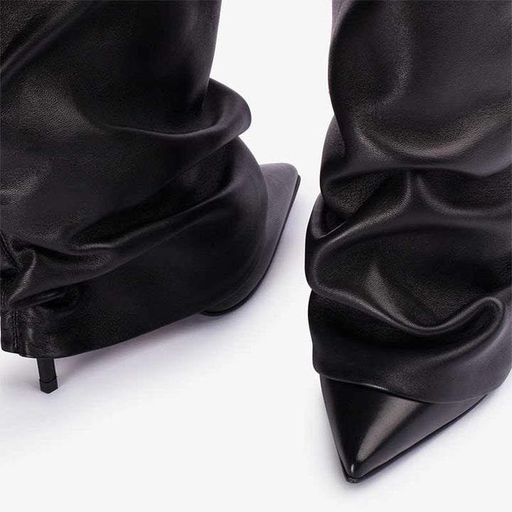 Damen Slouchy Hochhackige Stiletto Stiefel Drune