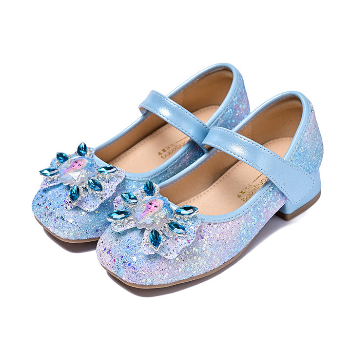 Mädchen Mary Jane Glitzer Ballerinas mit Blumenverzierung Drune