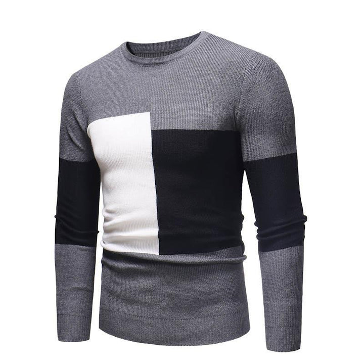 Herren Designer Pullover mit modernem Blockmuster Drune