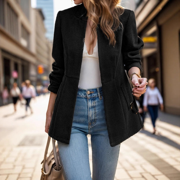 Damen Eleganter strukturiertes Blazer-Jacke Drune