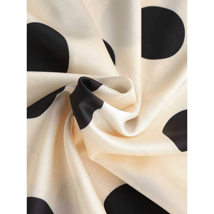 Damen Abendkleid mit elegantem Punktmuster und schmalen Spaghettiträgern Drune