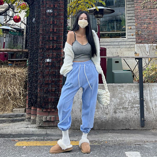 Damen bequeme Sweatpants mit Gummizug Drune