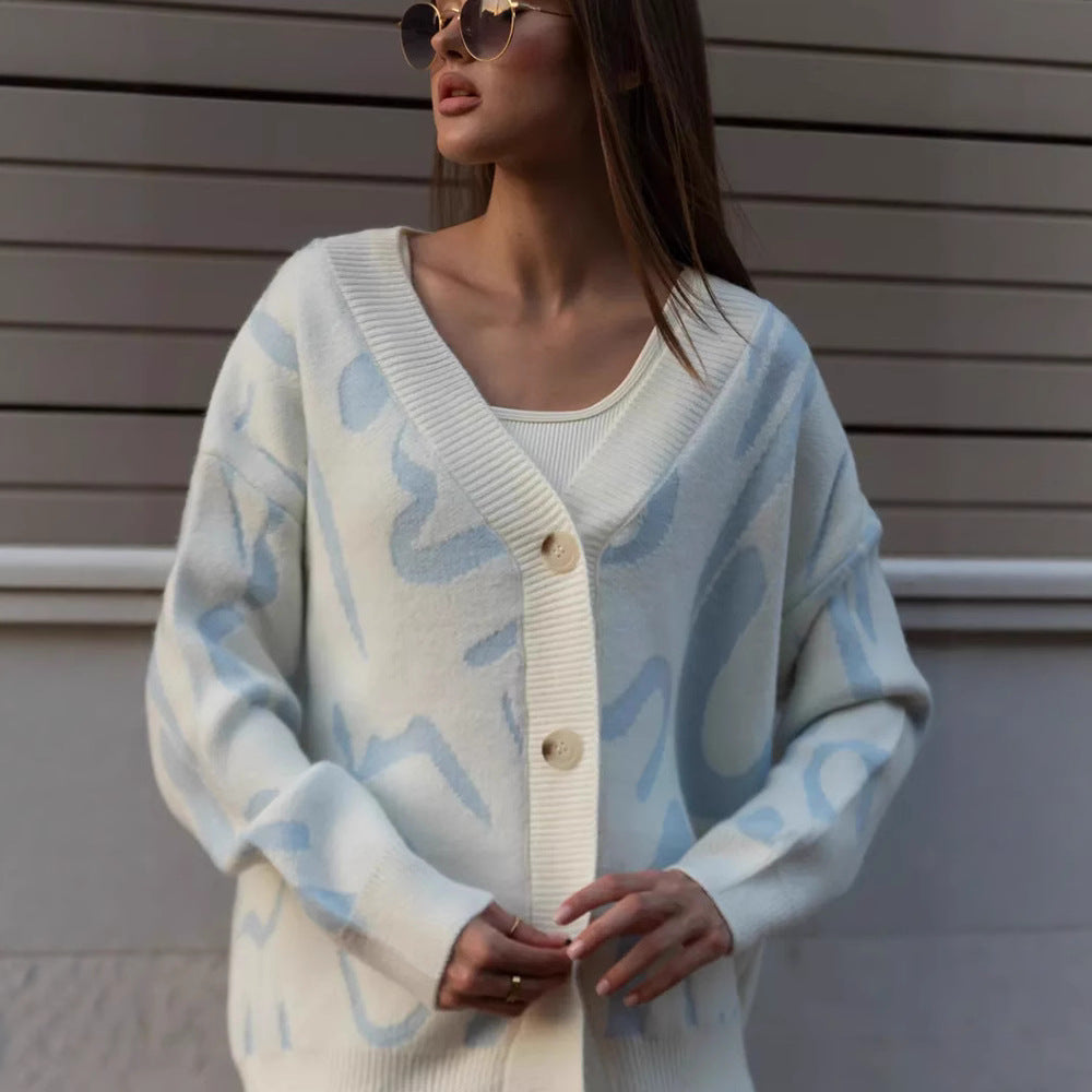 Damen Gemütlicher Strickcardigan mit einzigartigem Muster Drune