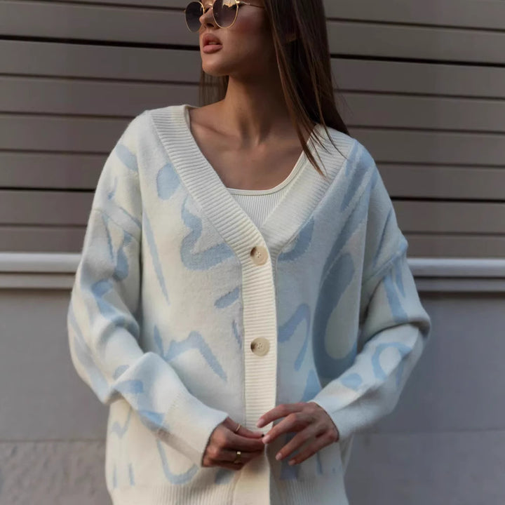 Damen Gemütlicher Strickcardigan mit einzigartigem Muster Drune