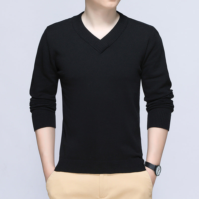 Herren eleganter Pullover mit V-Ausschnitt und feiner Strickstruktur Drune