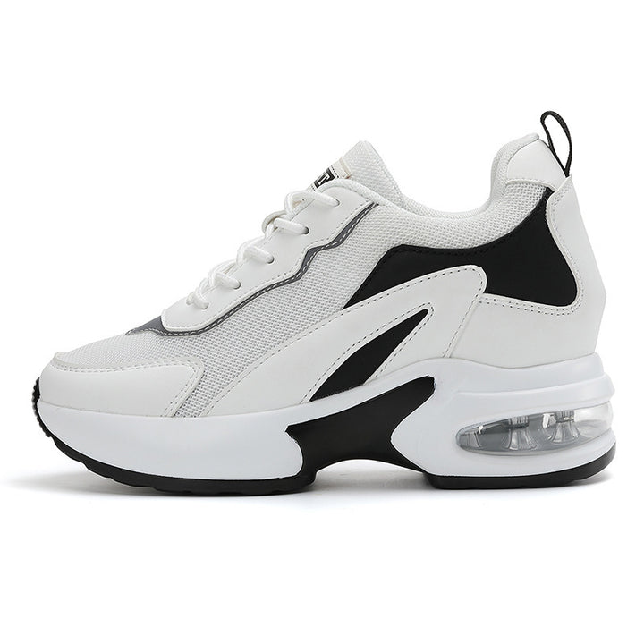 Damen nan luftgepolsterte Plateau-Sneaker mit sichtbarer Fersenluftkapsel und atmungsaktivem Mesh Drune