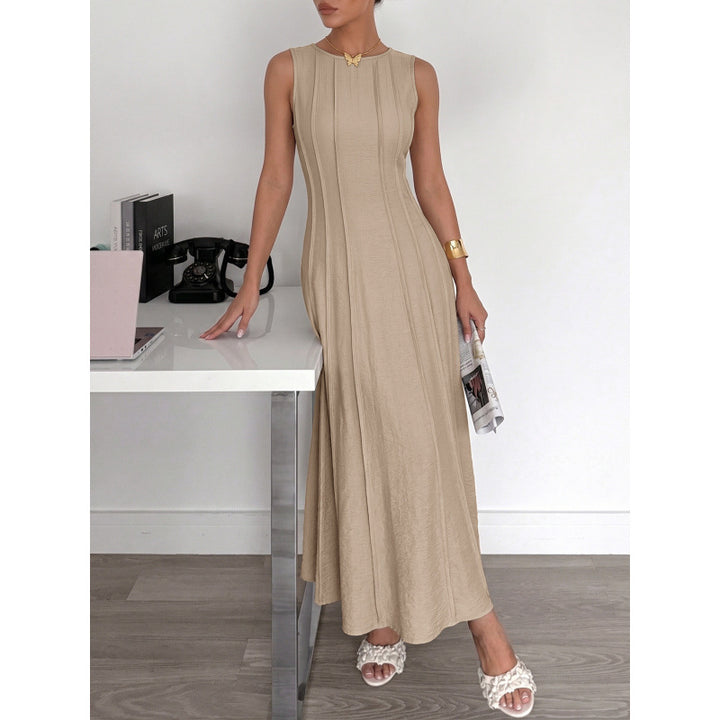 Damen Langarm Maxikleid mit eleganten Streifen und schmeichelndem Schnitt Drune