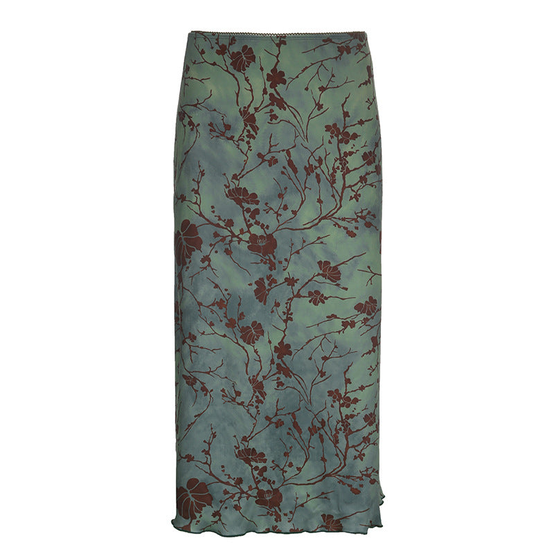 Damen Maxirock mit floralem Druck und elegantem Schnitt Drune