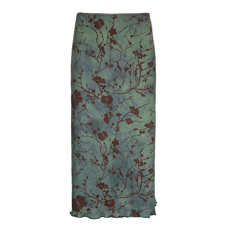 Damen Maxirock mit floralem Druck und elegantem Schnitt Drune