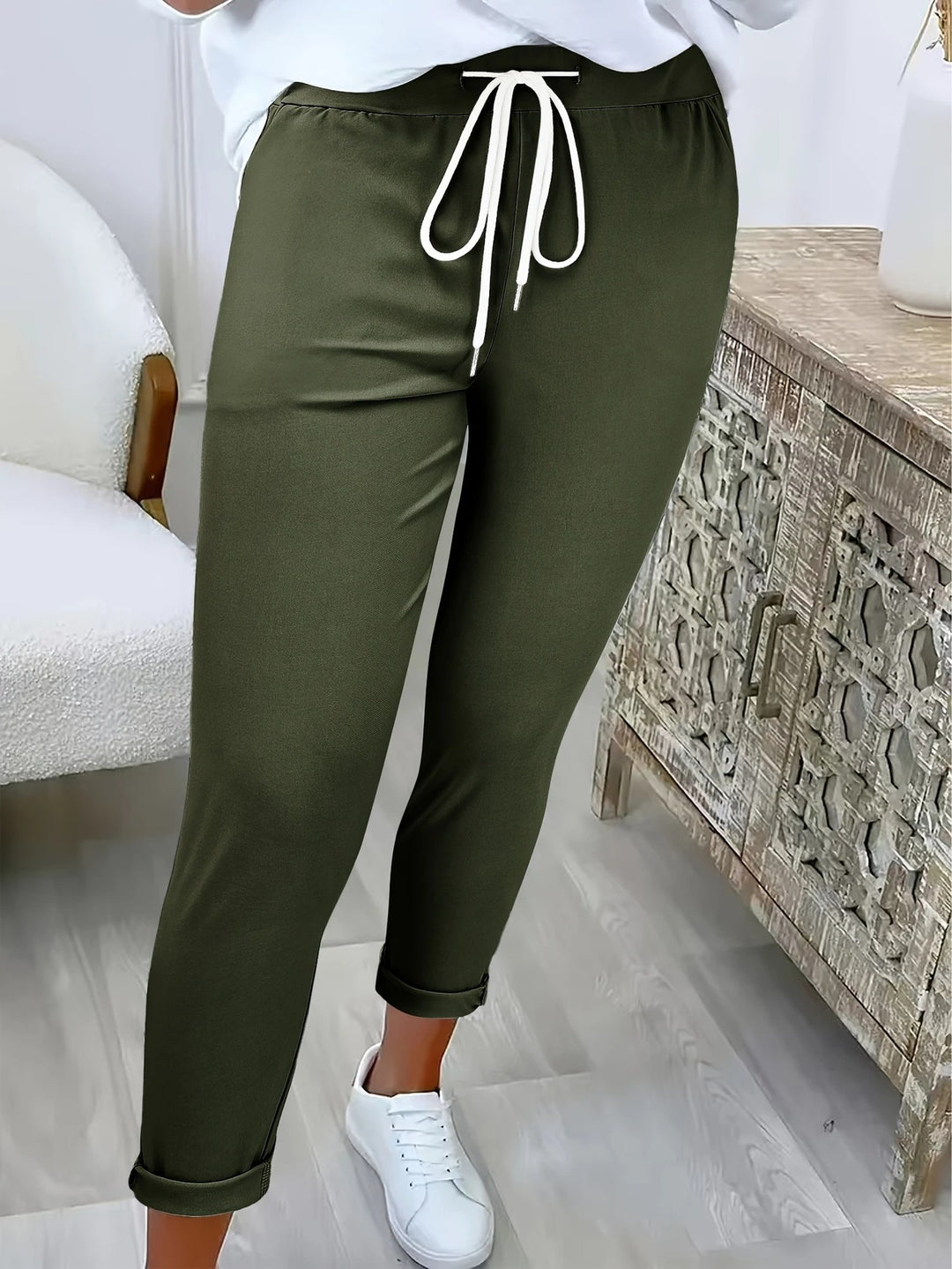 Damen Bequeme Freizeithose mit verstellbarem Taillenbund und lässigem Schnitt Drune