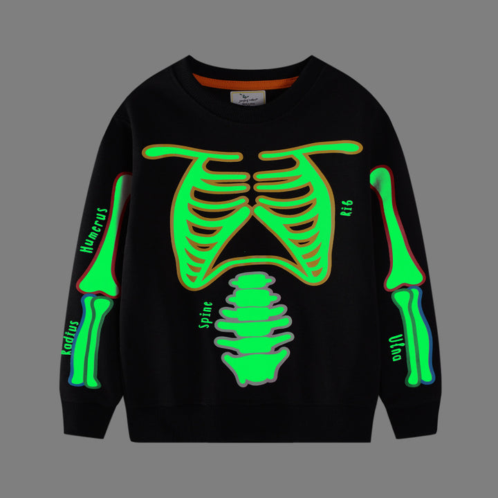 Herren Freizeit-Jogginghose mit leuchtendem Skelett-Design Drune