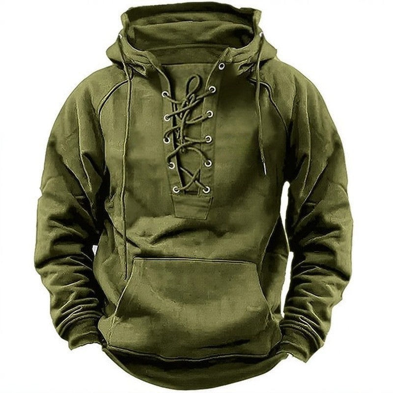 Herren Kapuzen Sweatshirt mit Schnürung Drune