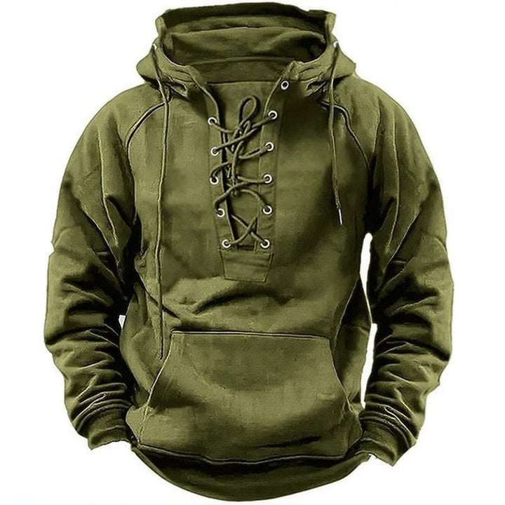 Herren Kapuzen Sweatshirt mit Schnürung Drune