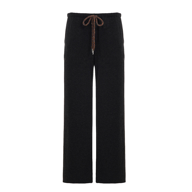 Damen Weite Freizeithose mit elastischem Bund und Kordelzug Drune