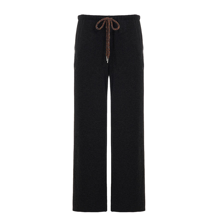 Damen Weite Freizeithose mit elastischem Bund und Kordelzug Drune