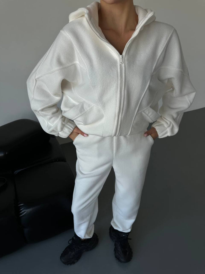 Damen hochwertiger Fleece-Jogginganzug Drune