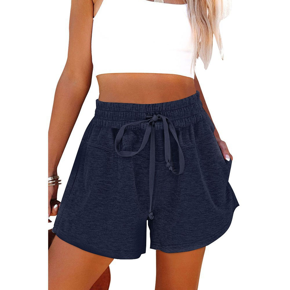 Damen lässige Sportshorts mit elastischem Bund und praktischen Seitentaschen Drune