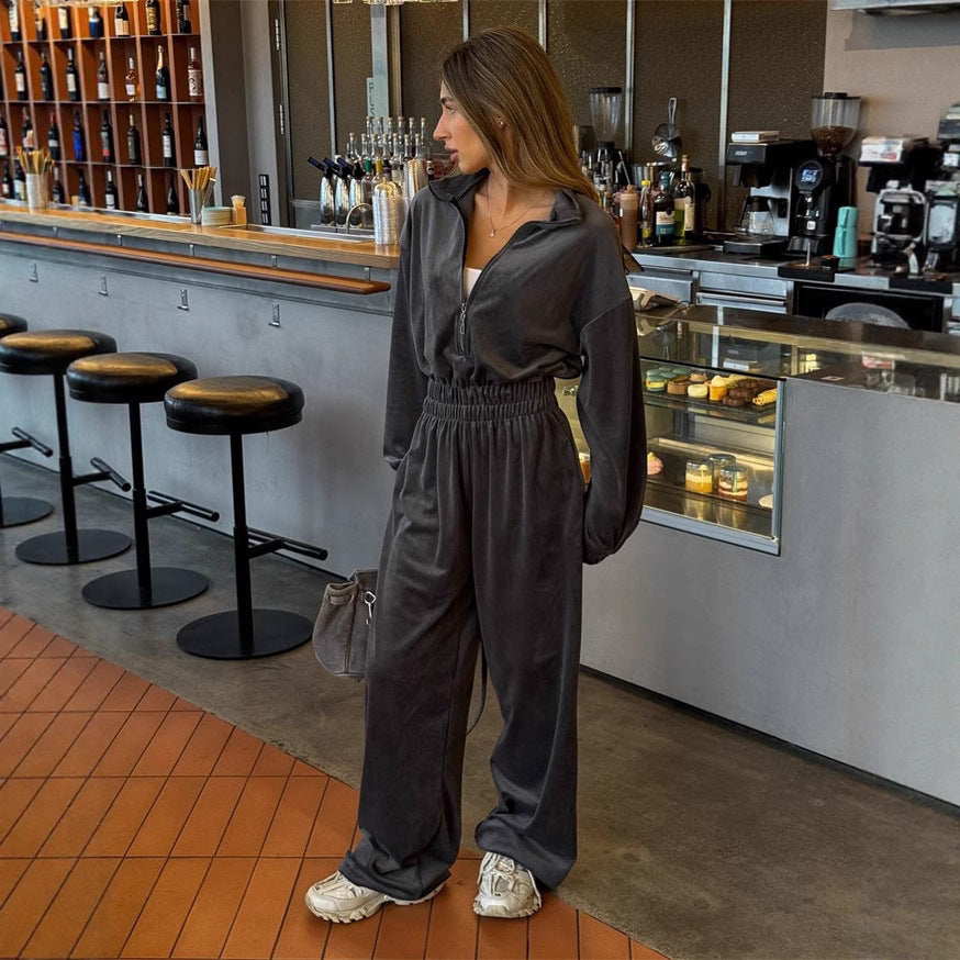 Damen luxuriöser Fleece-Jumpsuit Drune