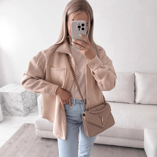 Damen Lässige Overshirtjacke mit praktischen Taschen Drune