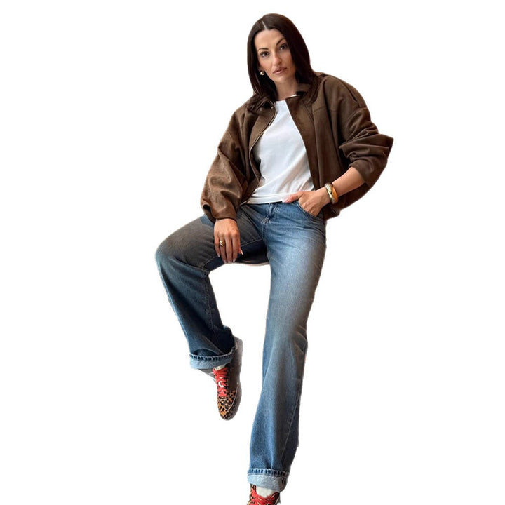 Damen Oversized Wildlederjacke Drune